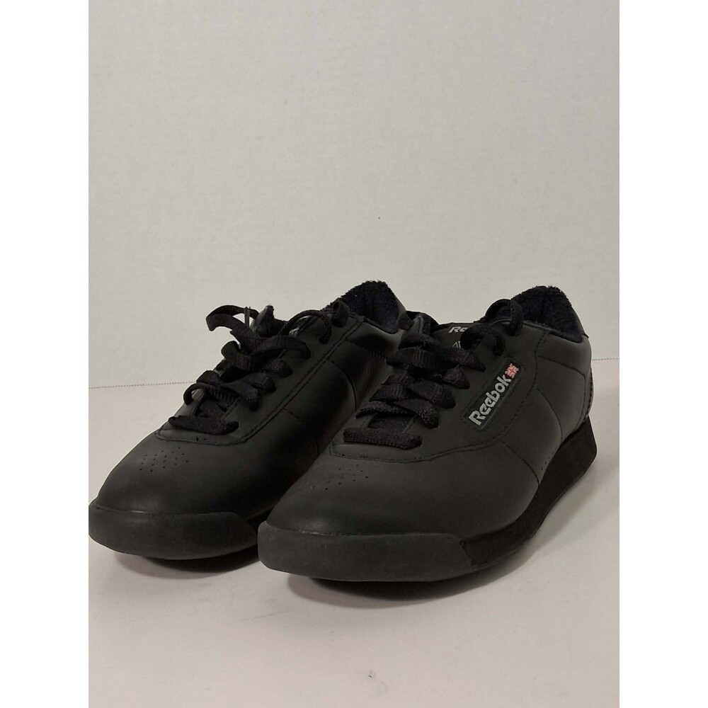 NWOT Reebok Princess Women's Black Leather Shoes Sneakers Size US 7.5 EUR 38